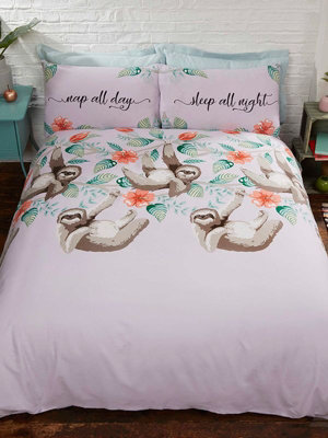 Sloth Double Duvet Cover and Pillowcase Set