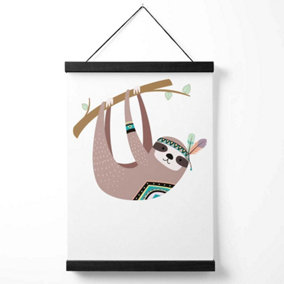 Sloth Tribal Animal Medium Poster with Black Hanger