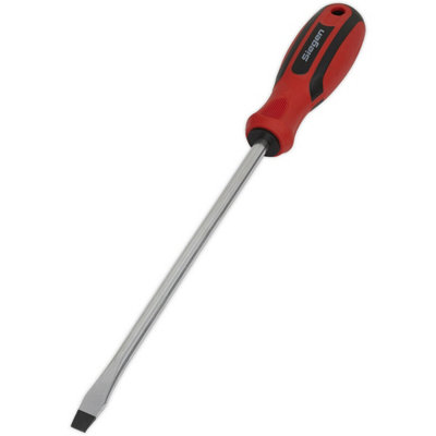 Slotted 8 x 200mm Screwdriver with Soft Grip Handle - Chrome Vanadium Shaft