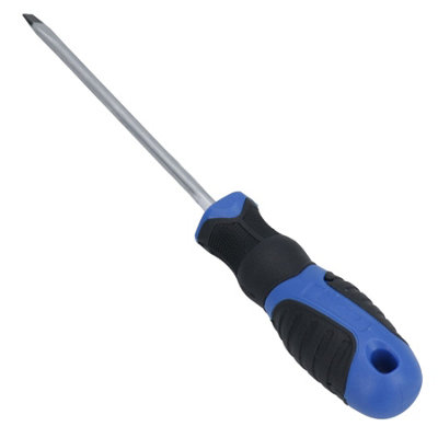 Slotted Flat Headed Screwdriver SL4 4mm x 100mm Magnetic Tip + Rubber Grip