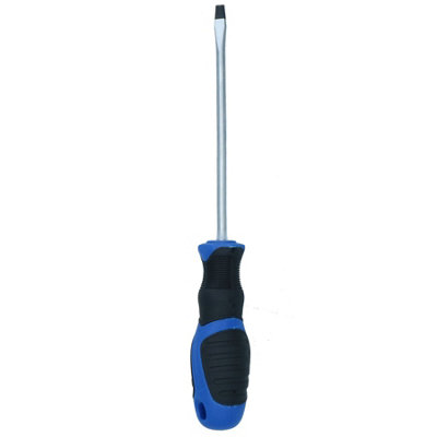 Slotted Flat Headed Screwdriver SL4 4mm x 100mm Magnetic Tip + Rubber Grip