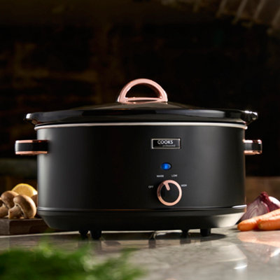 Slow Cooker 6.5L 2 Heat Settings plus Keep Warm Black / Rose Gold