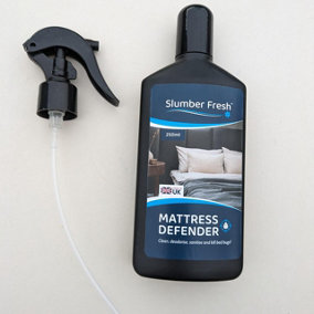 Slumber Fresh Mattress Defender Cleaning Spray - Deodoriser, Sanitiser & Bed Bug Killer for Mattresses & Textiles - 250ml Bottle