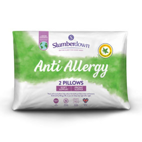 Slumberdown Anti Allergy Pillow, Soft Support, 2 Pack