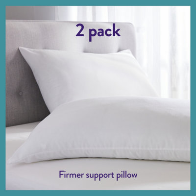 Slumberdown Anti Snore Pillow 2 Pack Medium Support Back Sleeper Pillow for Back Pain Relief Hypoallergenic 48x74cm