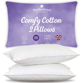Slumberdown Comfy Cotton Pillow, Firm Support, 2 Pack