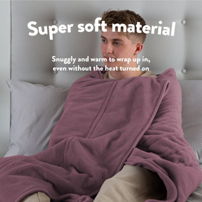 Slumberdown Comfy Hugs Throw Heated Blanket Deluxe Plum 130x160cm