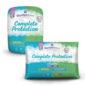 Slumberdown Complete Protection Anti Viral Duvet, 2 Medium Pillows, 10.5 Tog, Single