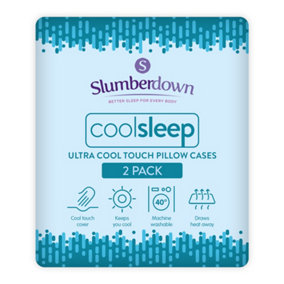 Slumberdown Cool Sleep Ultracool Nylon Summer Pillowcase, 2 Pack