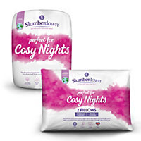 Slumberdown Cosy Nights Duvet, 2 Medium Pillows, 15 Tog All Seasons, King