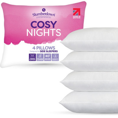 Slumberdown Cosy Nights Pillow, Firm Support, 4 Pack DIY at B&Q