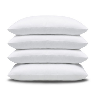 Slumberdown Cosy Nights Pillows 4 Pack Firm Support Front Sleeper Pillows for Neck Pain Relief Comfortable 48x74cm