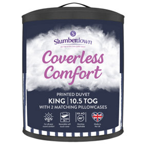 Slumberdown Coverless Comfort Printed Stripe Navy Duvet, 10.5 Tog, King