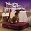 Slumberdown Dog Bed Medium Washable Raised Anti Anxiety Dog Bed Orthopaedic Crate Mattress Anti Slip Removable Cover Burgandy