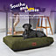 Slumberdown Dog Bed X Large Washable Raised Anti Anxiety Dog Bed Orthopaedic Dog Crate Mattress Anti Slip Removable Cover Green