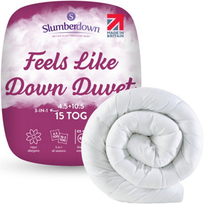 Slumberdown Feels Like Down 15 Tog All Seasons Duvet. King