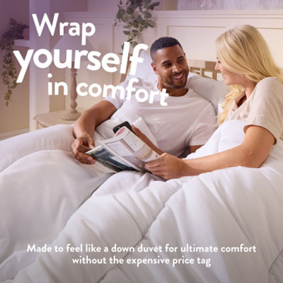 Slumberdown Feels Like Down Duvet 13.5 Tog King Winter Duvet With 2 Pillows