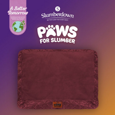 Slumberdown Large Dog Bed Zipped Removable & Washable Microfleece Velour Replacement/Spare Cover with Anti Slip Bottom Burgandy
