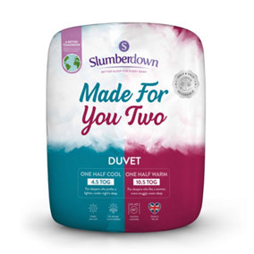 Slumberdown Made For You Two Double Duvet Dual 4.5 Tog Lightweight Summer + 10.5 Tog All Seasons 2n1 Quilt Machine Washable