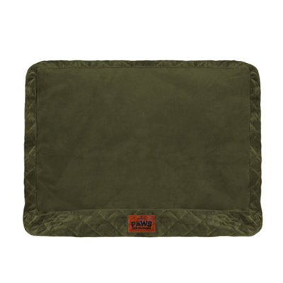 Slumberdown Medium Dog Bed Zipped Removable &amp; Washable Microfleece Velour Replacement/Spare Cover with Anti Slip Bottom Green