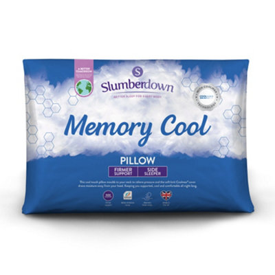 Slumberdown Memory Cool Foam Pillow 1 Pack Firm Support Side Sleeper ...