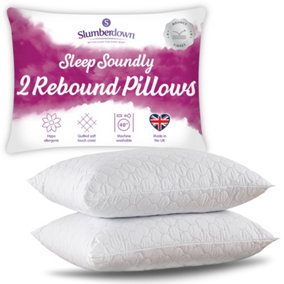Slumberdown Sleep Soundly Rebound Pillow, Firm Support, 2 Pack