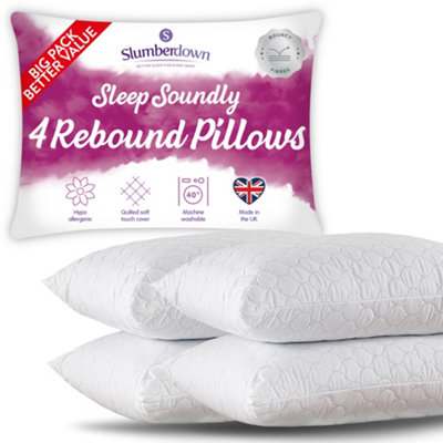 Slumberdown Sleep Soundly Rebound Pillow, Firm Support, 4 Pack