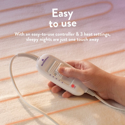 Slumberdown Sleepy Nights Electric Blanket Single Warm & Cosy 3-Heat  Settings BEAB Approved Heated Blanket Straps Machine Washable