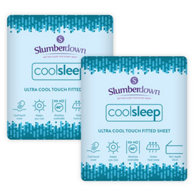 Slumberdown Ultracool Nylon Fitted Sheet, 2 Pack