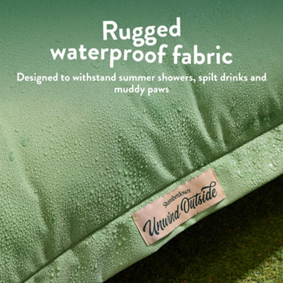 Slumberdown Unwind Outside Outdoor Heavy Duty Waterproof Cover 2 in 1 Blanket Cushion for Garden Campervan Camping 45x45cm