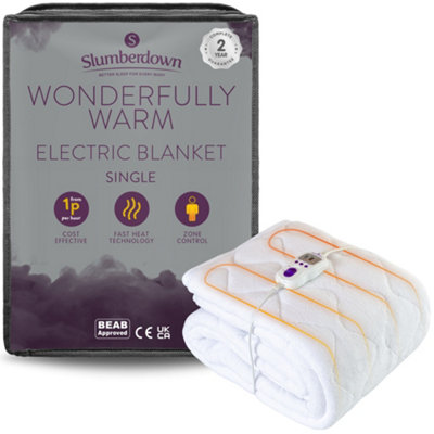 Slumberdown Wonderfully Warm Electric Blanket Single Dual Control