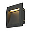 SLV Downunder Out LED Large, Anthracite, Outdoor Wall Light, Recessed, Warm White LED