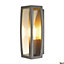 SLV Meridian Box, Anthracite, Clear Polycarbonate Sides, Outdoor Wall Light, 38cm, E27 Lamp Holder