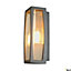 SLV Meridian Box, Anthracite, Clear Polycarbonate Sides, Outdoor Wall Light, 38cm, E27 Lamp Holder