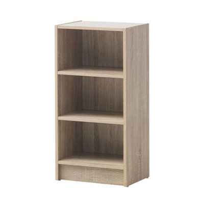 Small 3 Tier Cube Bookcase Display Shelving Storage Unit Furniture Sonoma Oak