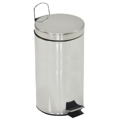 Small 30L Stainless Slim Steel Slip Resistant Pedal Bin With Inner Bin ...
