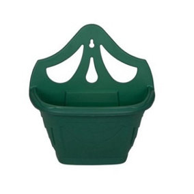 Small 31cm Venetian Wall Planter Basket Garden Pot Plastic Green Colour