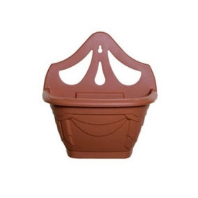 Small 31cm Venetian Wall Planter Basket Garden Pot Plastic Terracotta Colour