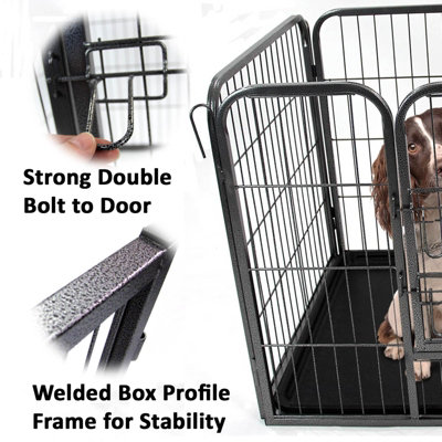 Small 4 Panel Heavy Duty Pet Playpen Cage - 5