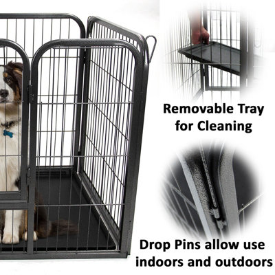 Small 4 Panel Heavy Duty Pet Playpen Cage - 6
