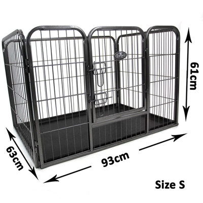 Small 4 Panel Heavy Duty Pet Playpen Cage - 9