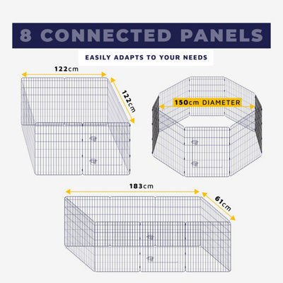 Small - 8 Panel Dog Playpen with Door - 3