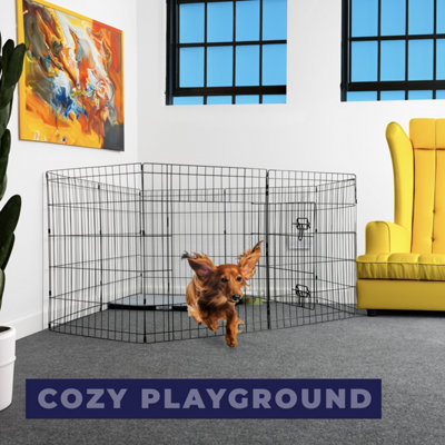 Small - 8 Panel Dog Playpen with Door - 8