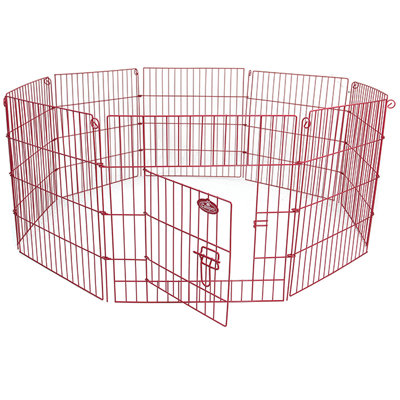 Small 8 Panel Pet Playpen Cage Pink