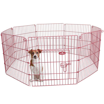 Small 8 Panel Pet Playpen Cage Pink