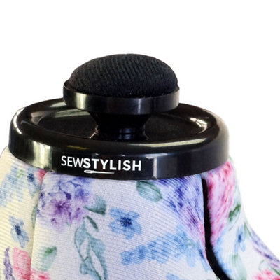Small Adjustable Dressmakers Dummy in Hydrangea Pattern Fabric