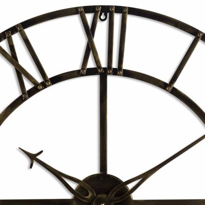 Small Antique Brass Skeleton Clock - 4