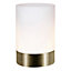 Small Antique Brass Touch Dimmable Table Lamp with Frosted Glass Shade
