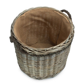 Small Antique Wash Round Storage Log Basket