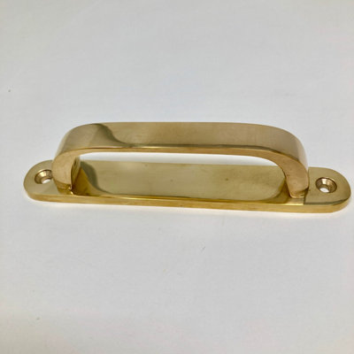 Small Backplate Handle Unlacquered Polished Brass